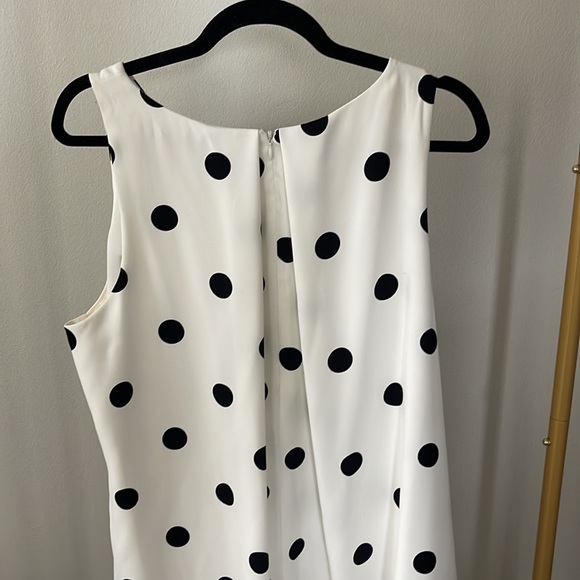 Black & White Polka Dot A-Line Sleeveless Dress - Picture 3 of 5